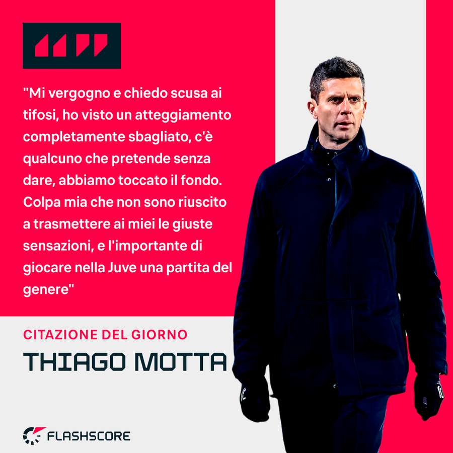 Le parole di Motta dopo l'eliminazione dalla Coppa Italia