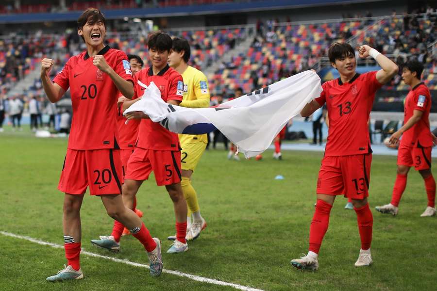 Kórejská radosť z postupu.