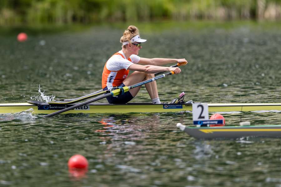 Karolien Florijn in Luzern in de skiff, eerder dit jaar