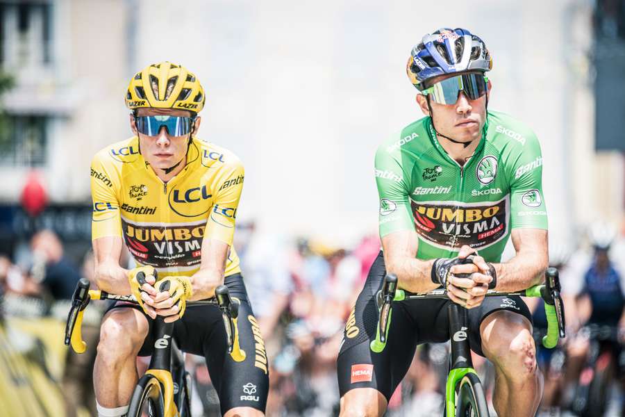 Jumbo-Visma løb med både den gule og den grønne trøje under årets Tour de France.