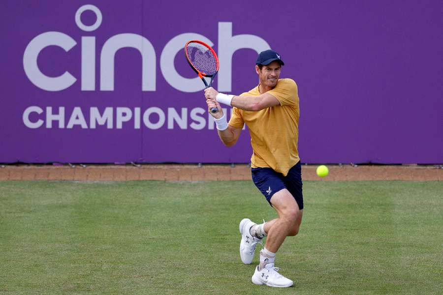 Andy Murray in action at the Queen's Club Championships