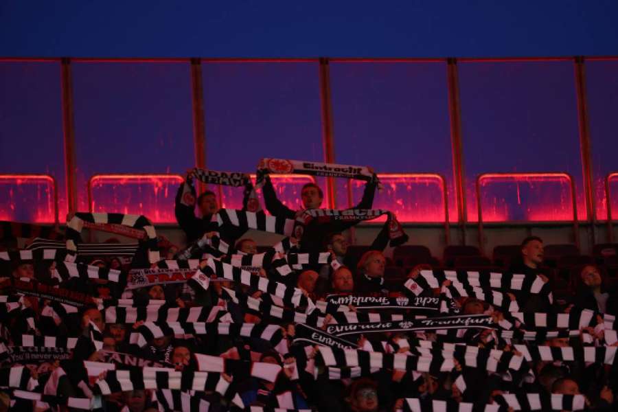 Eintracht Frankfurt fans in the stands