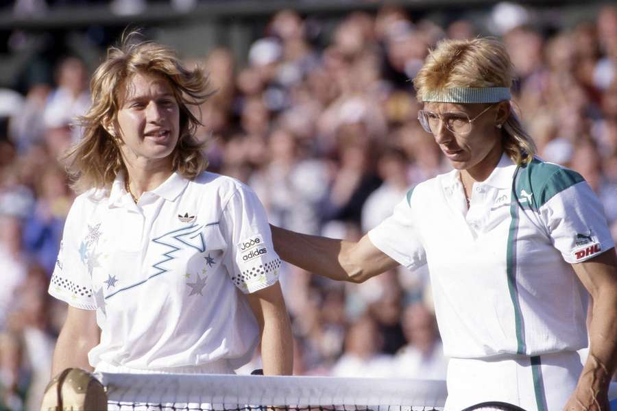 Steffi Graf en Martina Navratilova in 1988