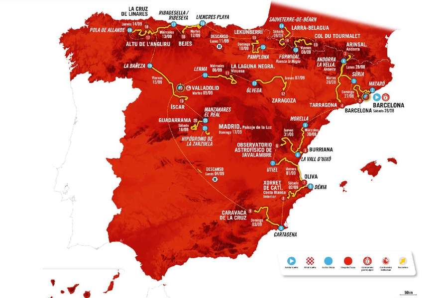 Recorrido oficial de La Vuelta a España