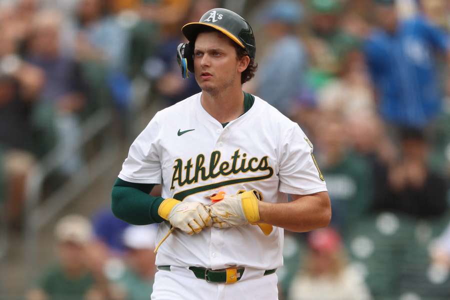 Athletics' Nick Kurtz reacts after striking out during 2025 season Athletics' Nick Kurtz reacts after striking out during 2025 season