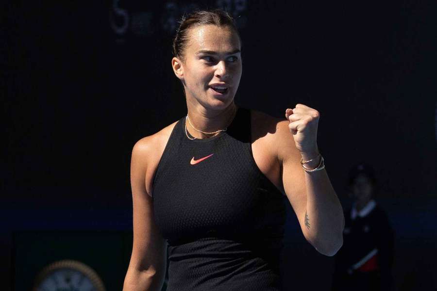 Sabalenka celebra su triunfo.