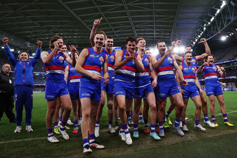 Western Bulldogs players were understandably happy with their work on Sunday evening. 