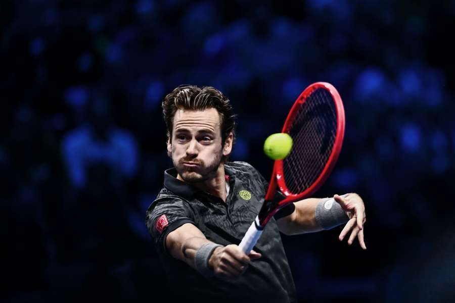 Wesley Koolhof in actie op ATP Finals