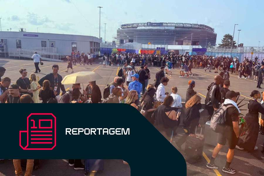 As filas na entrada do MetLife Stadium