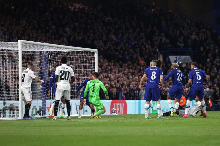 Chelsea's Spanish goalkeeper Kepa Arrizabalaga looks on after conceding the opening goal from Real Madrid's Brazilian striker Rodrygo Chelsea's Spanish goalkeeper Kepa Arrizabalaga looks on after conceding the opening goal from Real Madrid's Brazilian striker Rodrygo