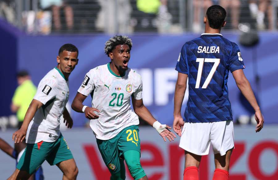 Ibrahim Mbaye célèbre son but lors du match France - Sénégal, disputé le 16 juin 2026 à East Rutherford. Ibrahim Mbaye célèbre son but lors du match France - Sénégal, disputé le 16 juin 2026 à East Rutherford.
