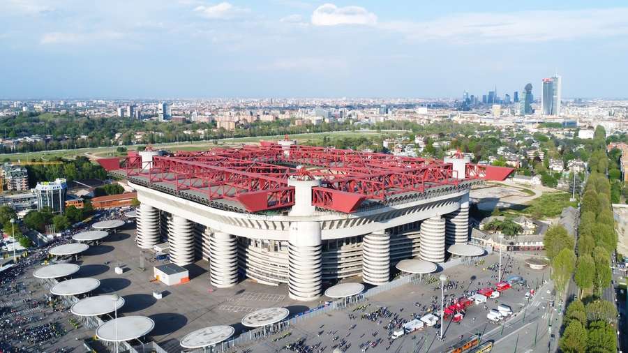 General view of San Siro from above