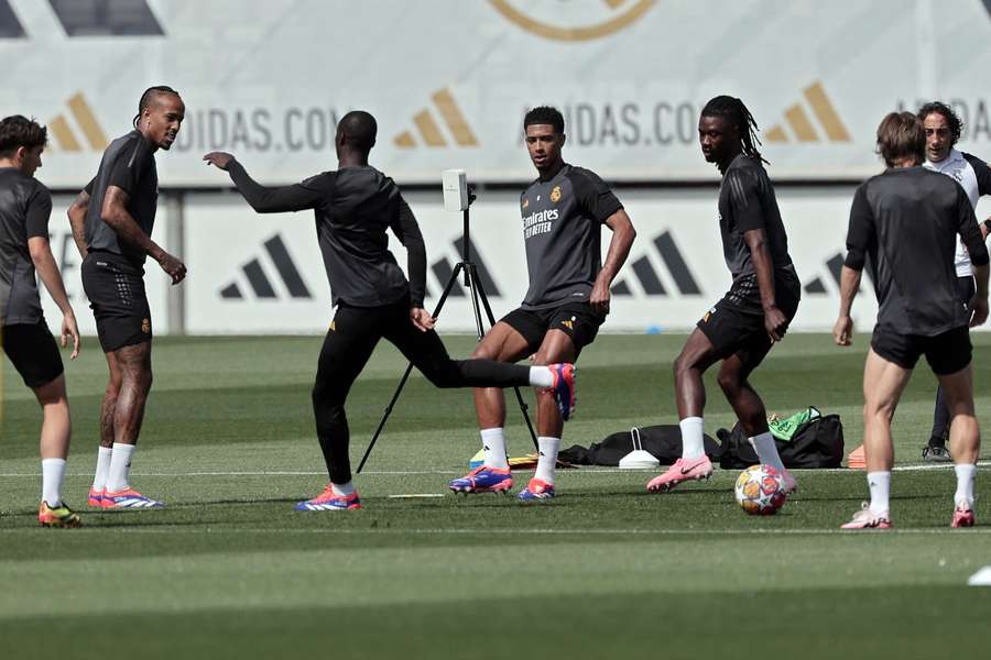 Madrid's players train ahead of the Champions League final