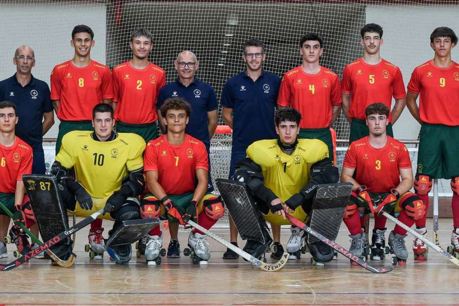 A seleção sub-19 de hóquei em patins