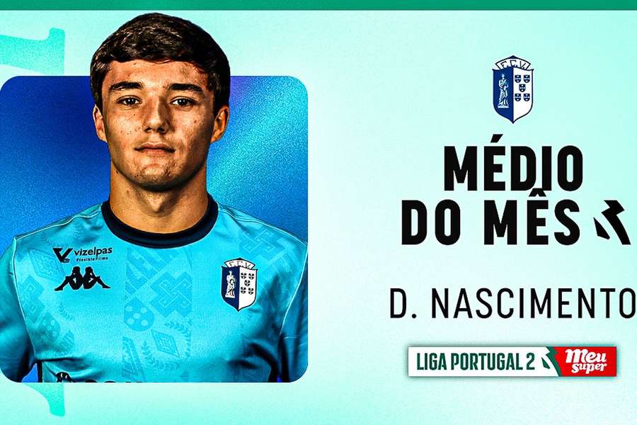 Diogo Nascimento foi sempre o melhor médio do mês em 2025