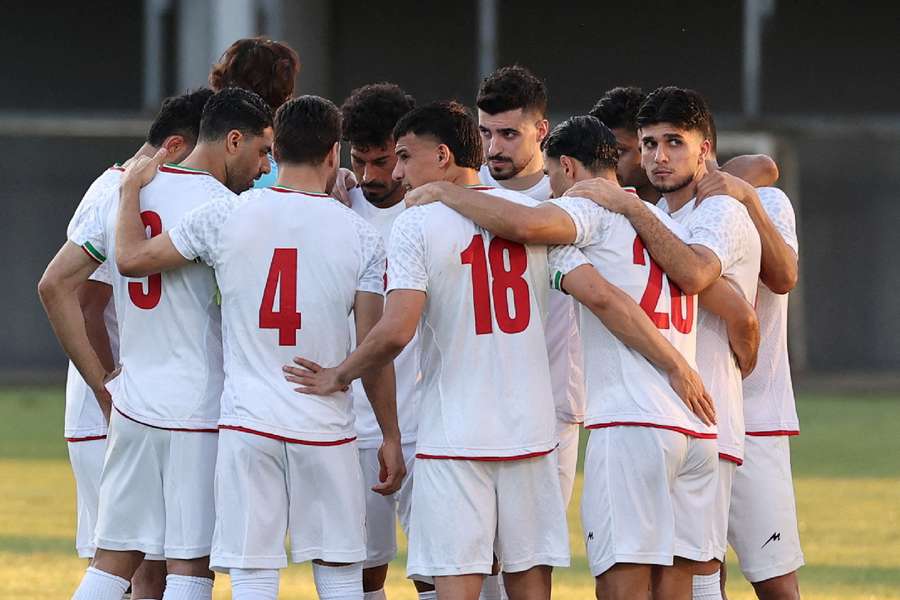 Iran players ahead of kick-off