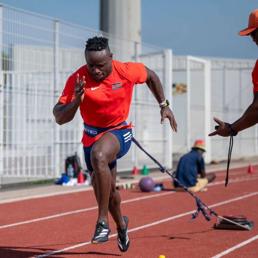 Ferdinand Omanyala in training ahead of the Games