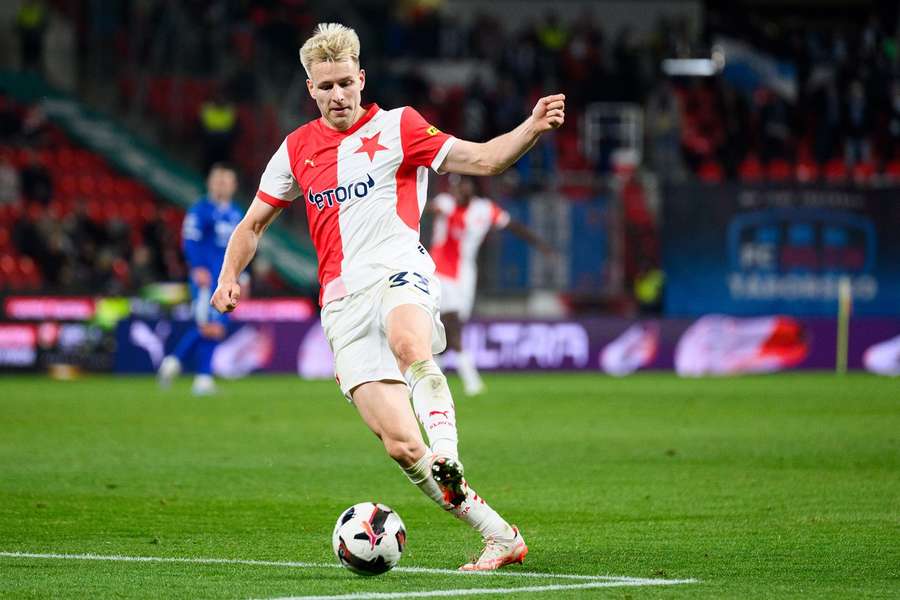 Ondřej Zmrzlý dal vítězný gól Slavie v zápase se Slováckem.