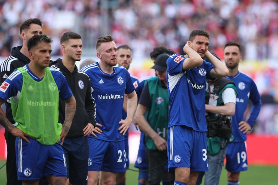 Schalke players react after being relegated