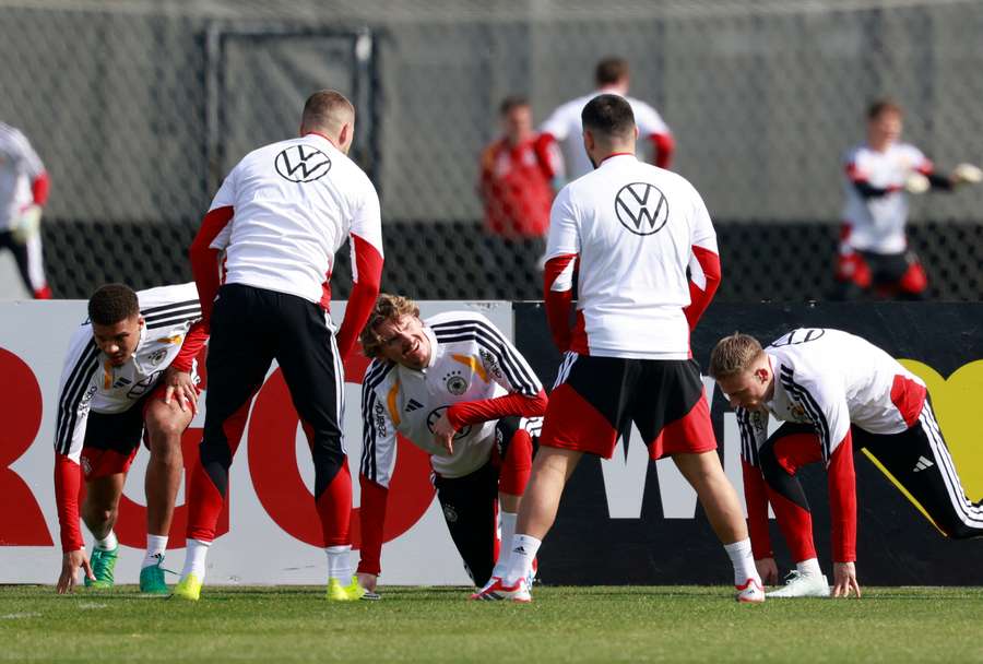 Das deutsche Team bei einer Trainingseinheit Das deutsche Team bei einer Trainingseinheit