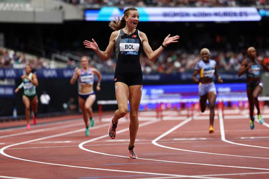 Femke Bol en route vers un titre mondial.