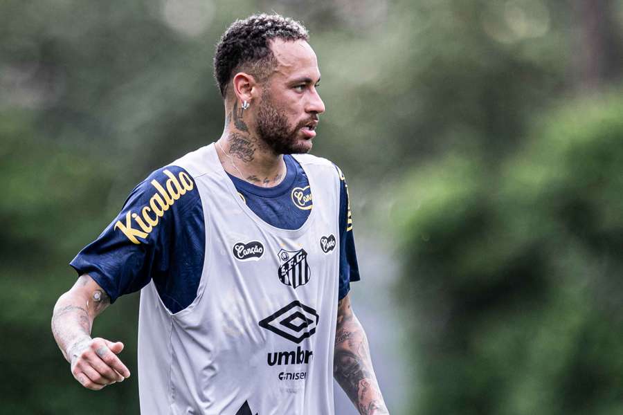 Neymar beim Training mit Santos.