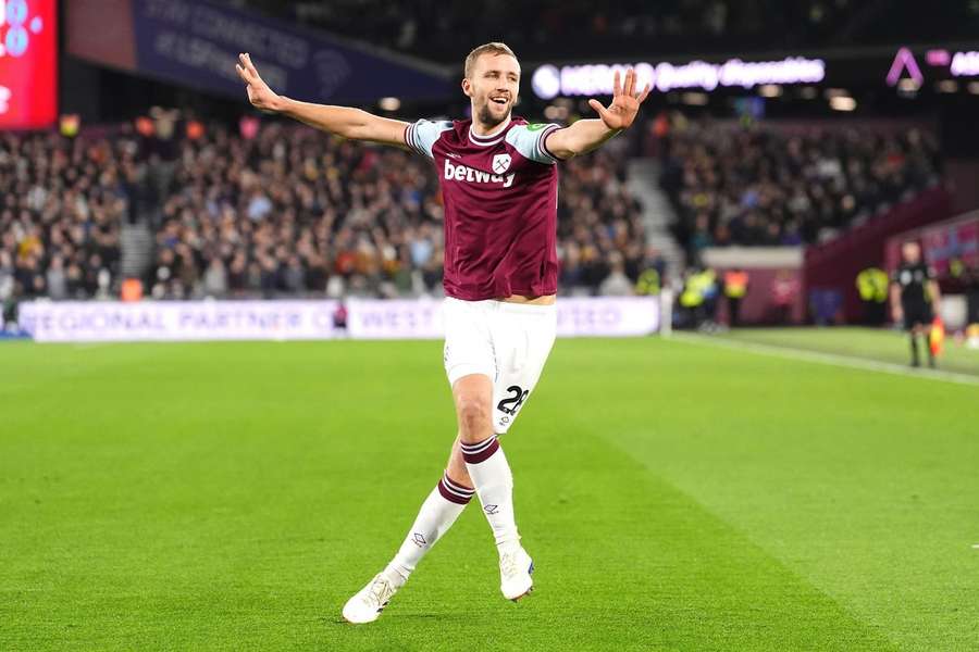 Tomáš Souček je druhým nejlepším českým střelcem v historii Premier League.