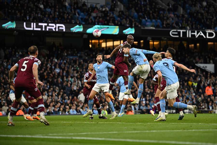 John Stones jumps highest to head the ball