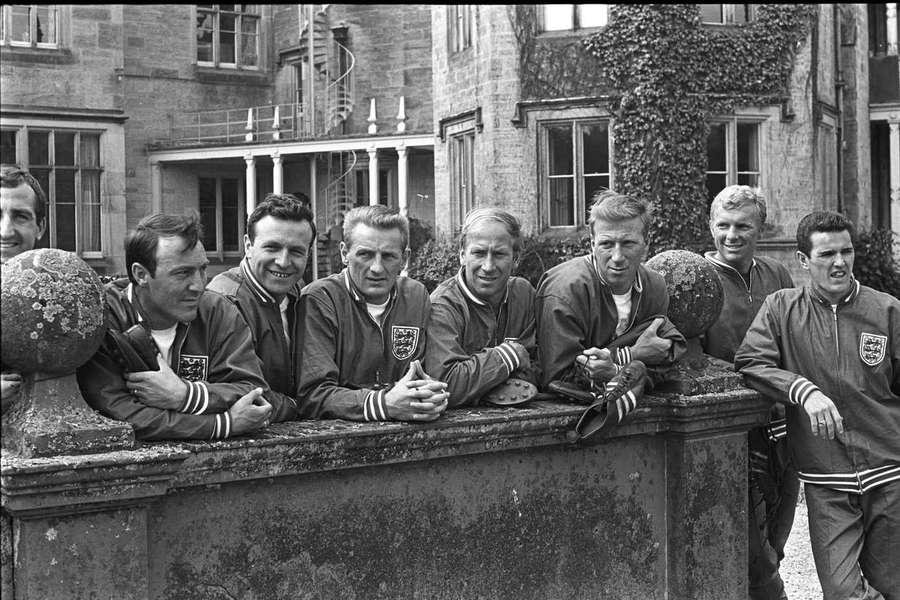George Eastham (third from left) with fellow members of England's 1966 World Cup-winning squad
