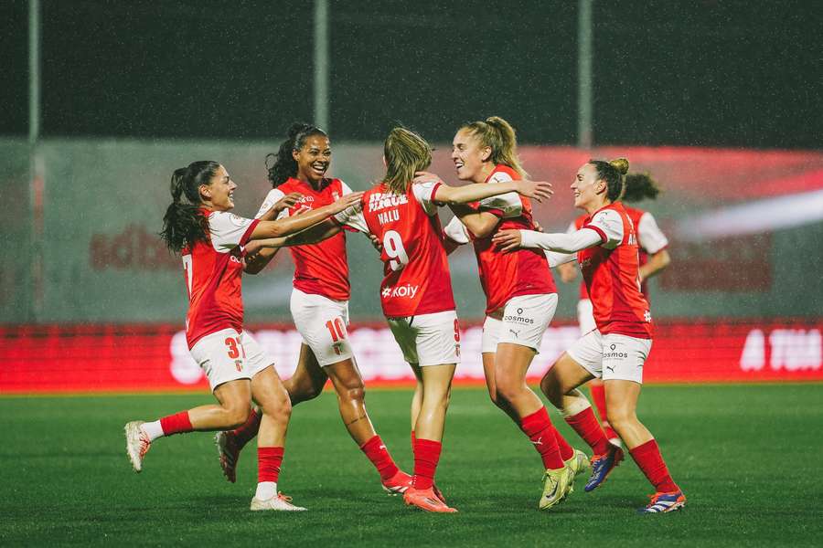 A festa das jogadoras bracarenses