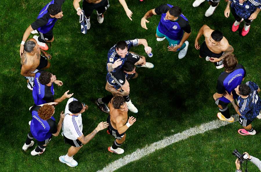 La festa dell'Argentina dopo la vittoria in semifinale La festa dell'Argentina dopo la vittoria in semifinale