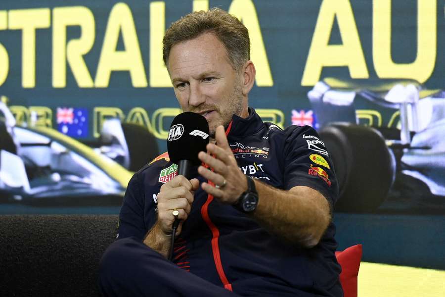 Bull team principal Christian Horner during the press conference