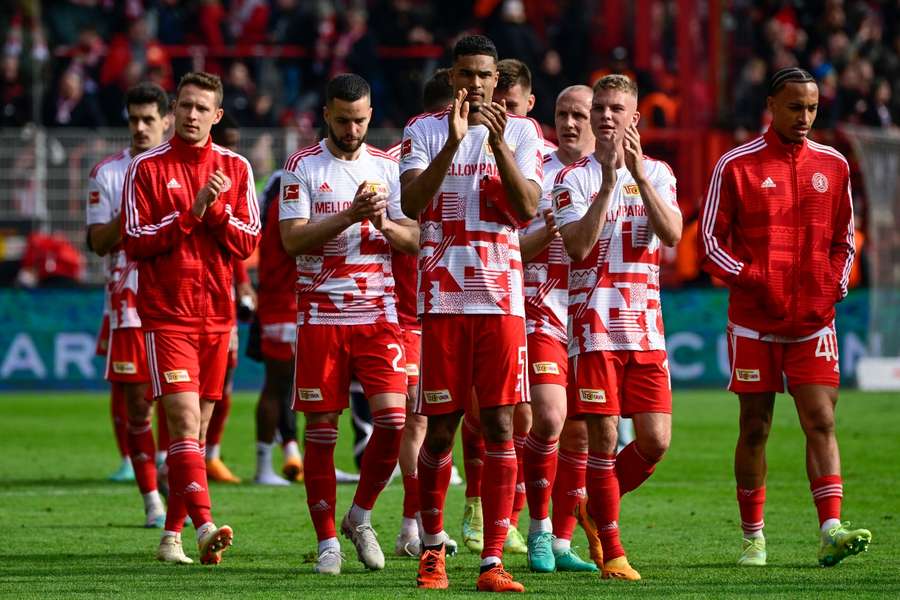 Union's players applaud their fans after the game