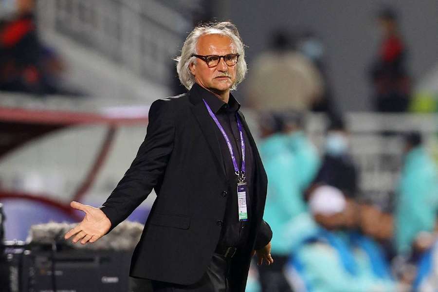 Tajikistan coach Petar Segrt during the match with China