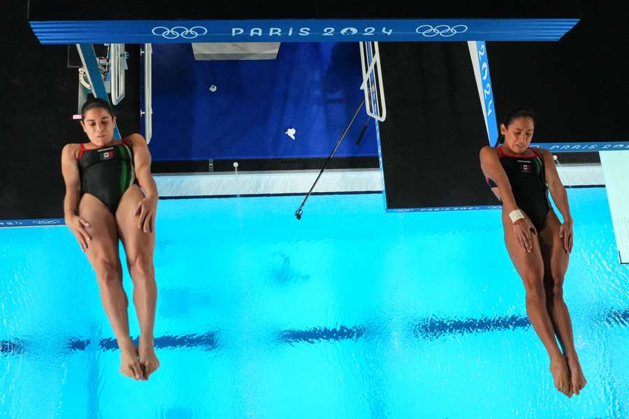 Agúndez y Orozco, en la prueba de sincronizados, días antes de la individual.