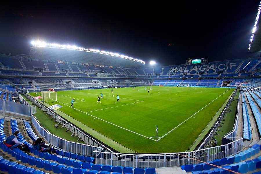 A general view of La Rosaleda Stadium