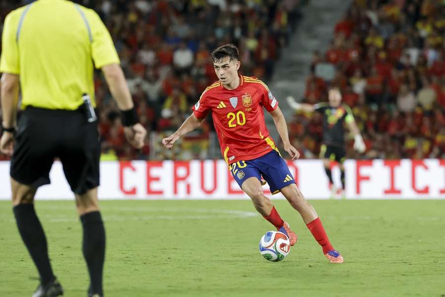 Pedri, durante el España-Georgia