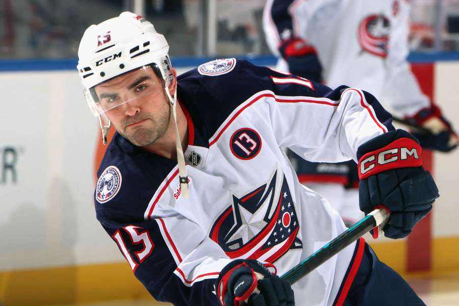 Dante Fabbro warms up prior to a game against the New York Islanders (2025)