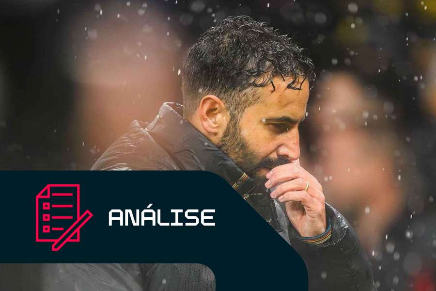 O treinador do Man Utd, Ruben Amorim, durante o jogo contra o Chelsea