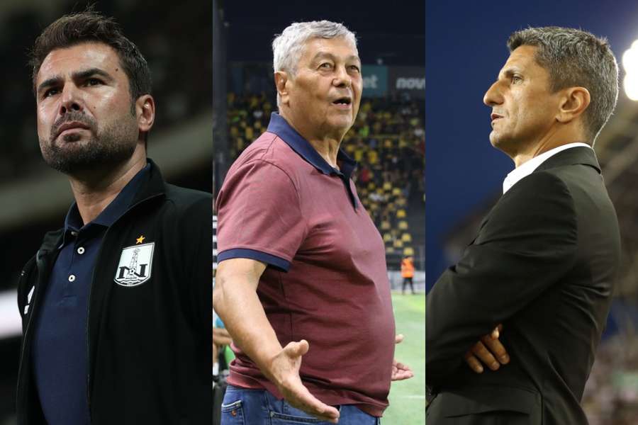 Adrian Mutu (Neftci Baku), Mircea Lucescu (Dinamo Kiev) și Răzvan Lucescu (PAOK Salonic)