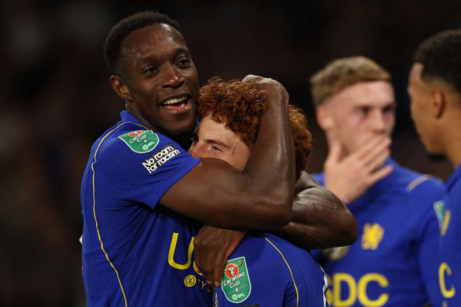 New signings Barco and Welbeck celebrate together