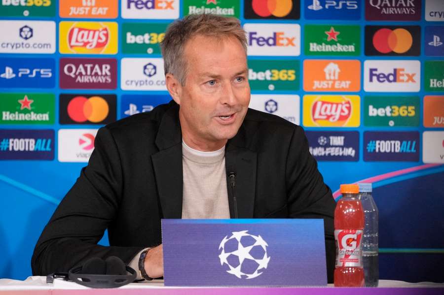Kasper Hjulmand at Wednesday's press conference