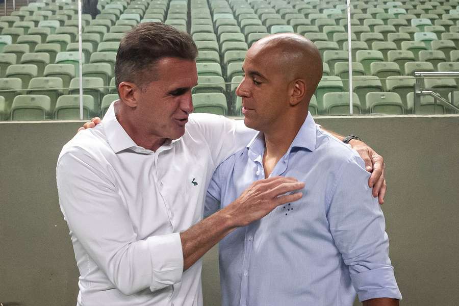 Mancini e o português Pepa, técnico do Cruzeiro