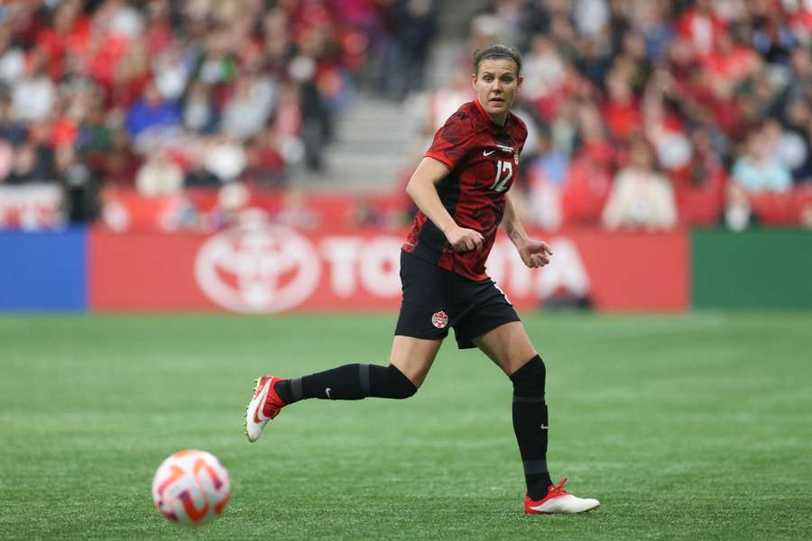 Christine Sinclair in 2023 in actie voor Canada