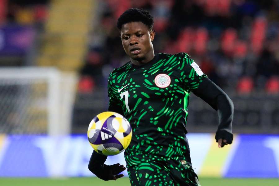 Suleiman warming up for Nigeria Suleiman warming up for Nigeria