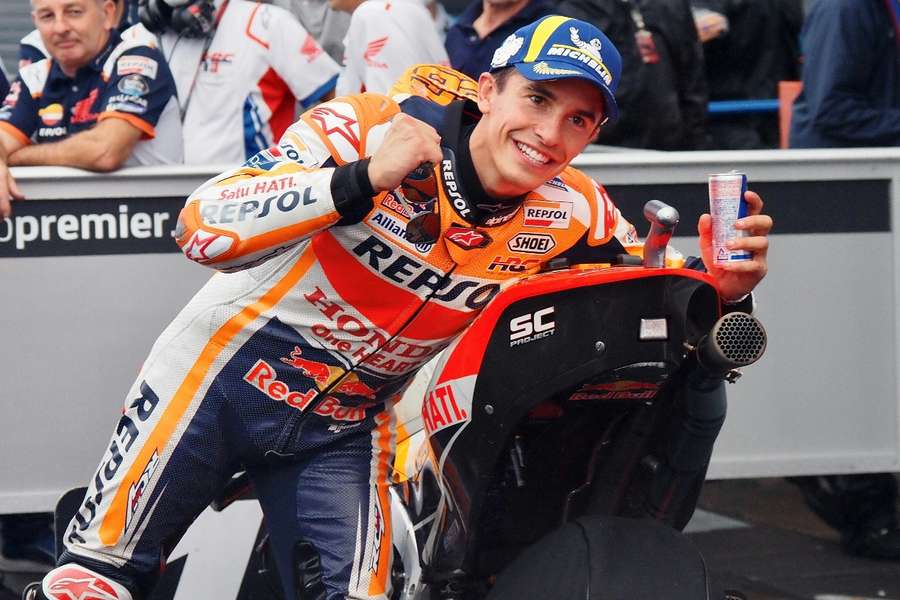 Marquez celebrates securing pole position in Japan