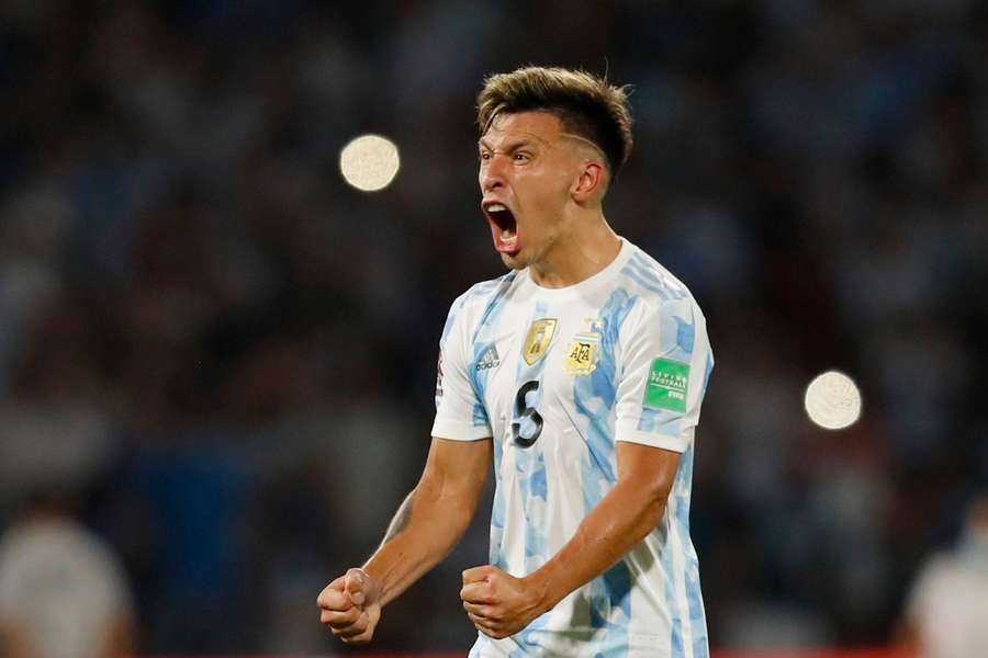 Lisandro Martinez in action for Argentina, who he has made seven appearances for