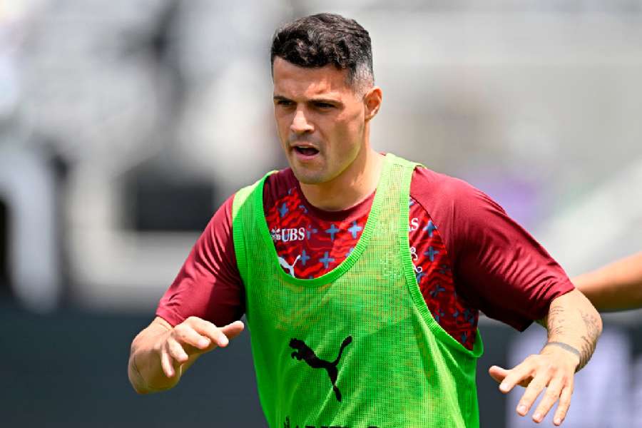 Xhaka in training Xhaka in training