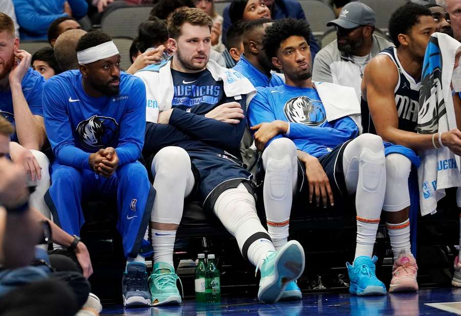 Ein unzufriedener Luka Doncic im vierten Viertel der Niederlage gegen die Boston Celtics.