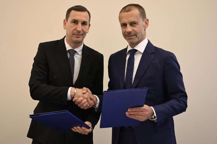 Terrier y Ceferin celebran el acuerdo entre FIFPRO y la UEFA